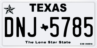 TX license plate DNJ5785