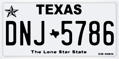TX license plate DNJ5786