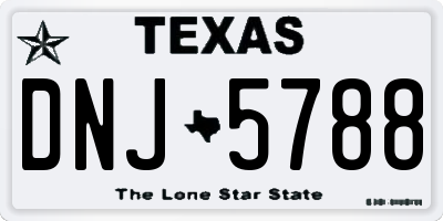 TX license plate DNJ5788