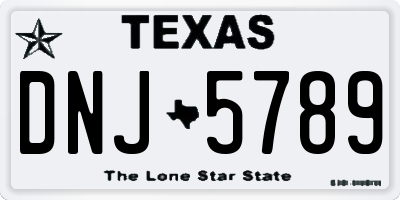 TX license plate DNJ5789
