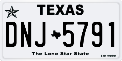 TX license plate DNJ5791