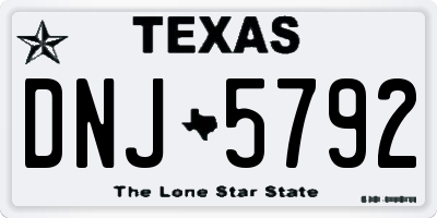 TX license plate DNJ5792