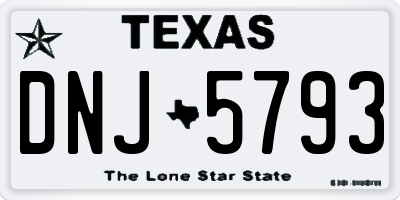 TX license plate DNJ5793