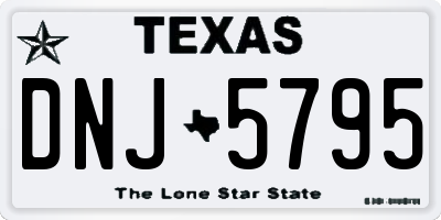 TX license plate DNJ5795