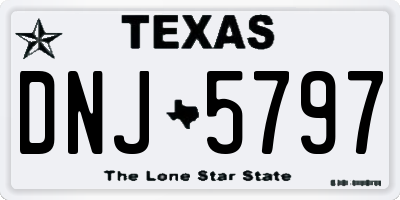 TX license plate DNJ5797