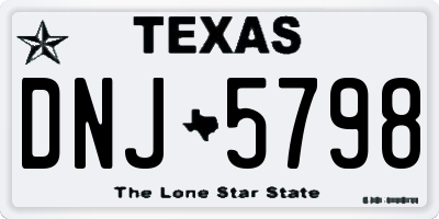 TX license plate DNJ5798