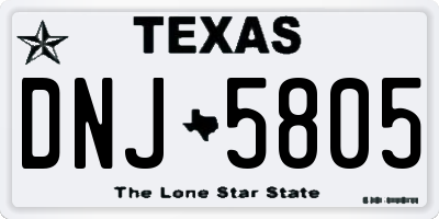 TX license plate DNJ5805