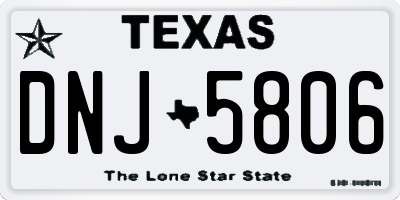 TX license plate DNJ5806