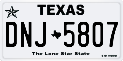 TX license plate DNJ5807
