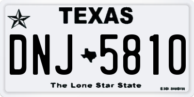 TX license plate DNJ5810