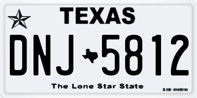 TX license plate DNJ5812