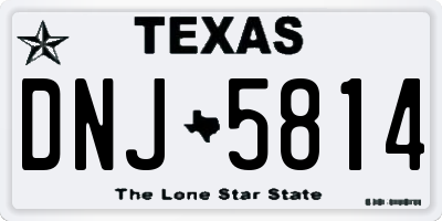 TX license plate DNJ5814