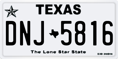 TX license plate DNJ5816