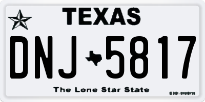 TX license plate DNJ5817