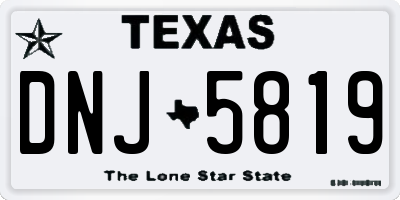 TX license plate DNJ5819