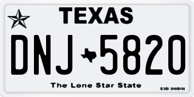 TX license plate DNJ5820