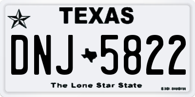 TX license plate DNJ5822