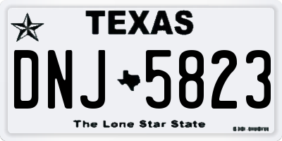 TX license plate DNJ5823