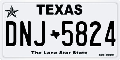 TX license plate DNJ5824