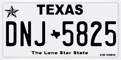 TX license plate DNJ5825