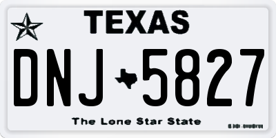 TX license plate DNJ5827