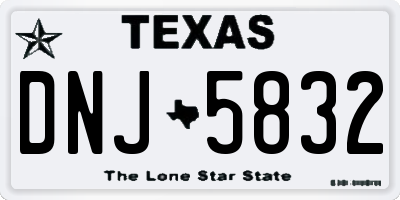 TX license plate DNJ5832