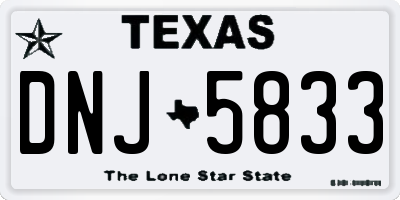TX license plate DNJ5833