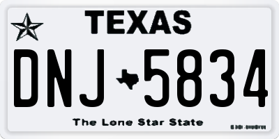 TX license plate DNJ5834
