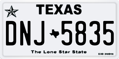 TX license plate DNJ5835