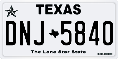 TX license plate DNJ5840