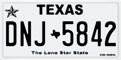 TX license plate DNJ5842