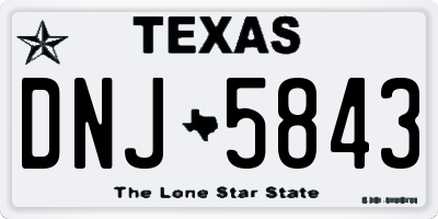 TX license plate DNJ5843