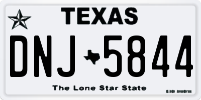 TX license plate DNJ5844