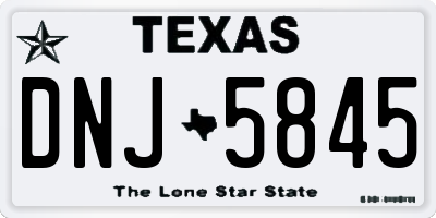TX license plate DNJ5845