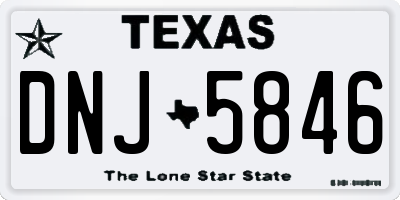 TX license plate DNJ5846