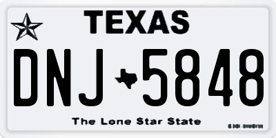 TX license plate DNJ5848