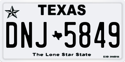 TX license plate DNJ5849