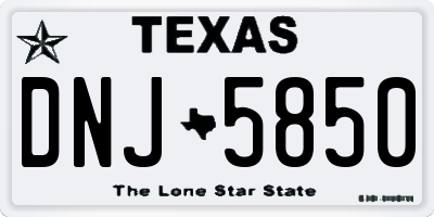 TX license plate DNJ5850