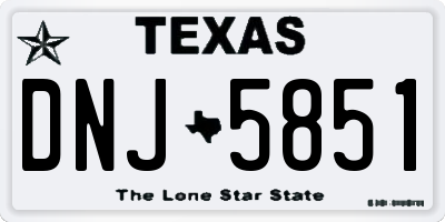 TX license plate DNJ5851