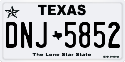 TX license plate DNJ5852