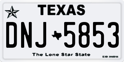 TX license plate DNJ5853