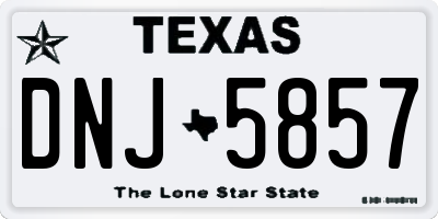 TX license plate DNJ5857