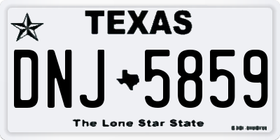 TX license plate DNJ5859