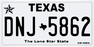 TX license plate DNJ5862
