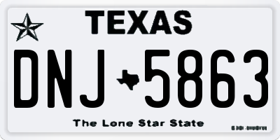 TX license plate DNJ5863