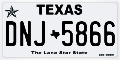 TX license plate DNJ5866