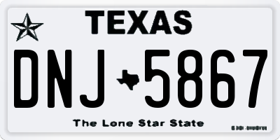 TX license plate DNJ5867