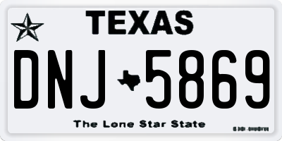 TX license plate DNJ5869