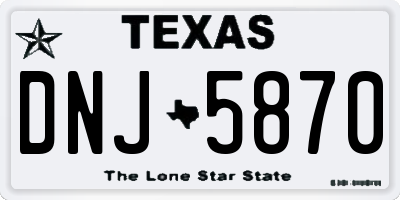 TX license plate DNJ5870