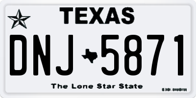 TX license plate DNJ5871